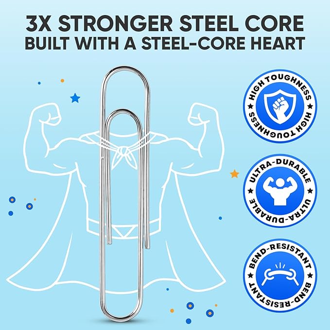 Paper Clips, Zomilla 1000 Pcs Paperclips (10 Boxes of 100 Each), 1-2/7" Medium Paper Clip, Rustproof 1.3 Inches Metal Paper Clip for Office, School, Home - Silver