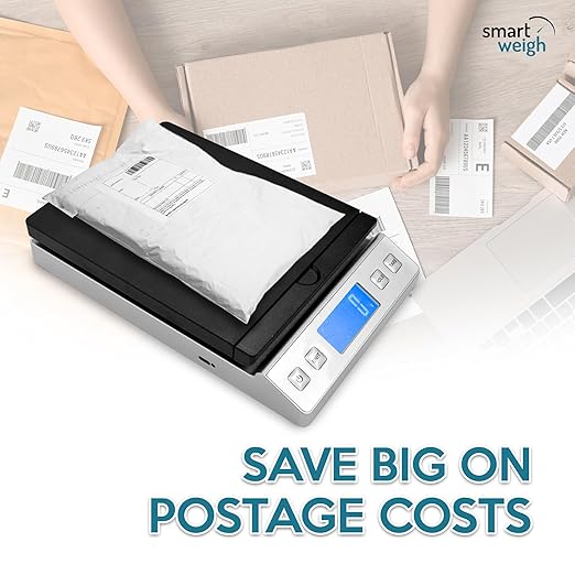 Smart Weigh Digital Shipping Scale 66LB x 0.1oz Hold and Tare Function Accurate Postal Scale for Packages Includes Batteries and USB-C Reliable for Mail and Shipping