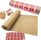 Honeycomb Packing Paper 12" W x 120' L Packing Paper for Moving Products & Gifts Honeycomb Wrapping Paper Recyclable and Biodegradable Cushioning Packing Material with 20 Fragile Stickers