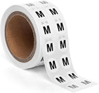 1000pcs Letter M Stickers, 0.5" Letter Sticker Dot Labels for Organization, Inventory, 1000/roll