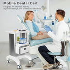 Medical Trolley Mobile Ultrasound Cart 135 LBS Load Professional Portable Storage Cart with 4 Silent Wheels Tray for Hospital Dental Clinic Beauty Salon Office Bedroom