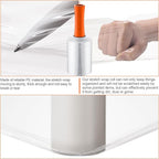 Jutom 8 Pcs Clear Stretch Wrap Roll Plastic Wrap for Moving with 2 Handles 5" x 1000 ft Cling Packaging Shrink Film Self Adhering Shipping Supply for Moving Bounding Storing Pallet Furniture (Orange)