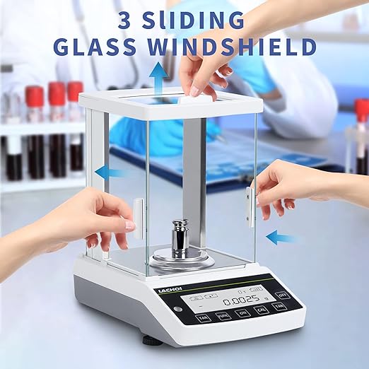 Analytical Balance 0.0001g*120g Laboratory Scale 0.1mg Accuracy High Precision Lab Scale Jewelry Scale Digital Scale 0.0001g (0.1mg*120g with Calibration Weight)