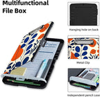 Clipboard with Storage Box & Pen Holder,Heavy Duty Clip Boards 8.5x11 for Nursing,High Capacity,School & Office Supplies,Orange Blue Leaves