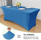 Obstal 6 Pack Stretch Spandex Table Covers for 8 Foot Tables - 8 FT Universal Rectangular Fitted Tablecloth Protector for Wedding, Banquet, Party (Aqua, 96 Length x 30 Width x 30 Height Inches)