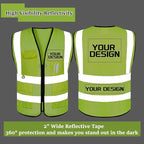 BeautyWill 10/20 Pack Custom Logo Safety Vest,Bulk High Visibility Class 2 Reflective Work Vests