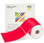 3 X 5 Inch Printable Waterproof Rectangle Color Coding Labels, 300 Per Roll Adhesive Color Coding Stickers for Bar-Codes, Address, Small Business Labeling, Red