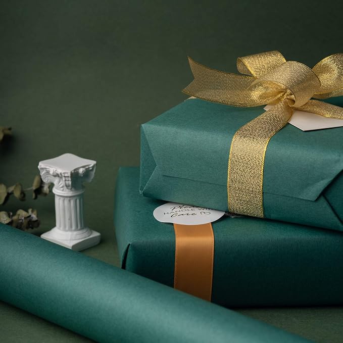 RUSPEPA Green Kraft Paper Roll - 12 inches x 100 feet - Recyclable Paper Perfect for for Crafts, Art,Small Wrapping, Packing, Postal, Shipping, Dunnage & Parcel