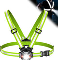 Running Lights for Runners, 500 Lumens Running Light with 45° Adjustable Tilt, 360° Reflective Vest & IPX4 Waterproof Rechargeable Safety Light Up Gear for Night Walking/Cycling/Jogging/Hiking