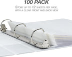 Samsill 100 Pack Sheet Protectors, 8.5x11 Inch Page Protectors for 3 Ring Binder, Standard Weight, Clear Protector, Letter Size, Top Loading, Acid Free