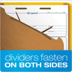 Pendaflex Classification Folders, 2 Dividers, 2" Fasteners, Letter Size, Yellow, 10/Box (24134P)