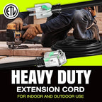25ft Outdoor/Indoor Extension Cord 12/3 Gauge Extra Heavy Duty 3 Prong SJTW, Waterproof, ETL Listed, Flexible Cold-Resistant Long Power Cord,15A 125V 1875W, Black by LifeSupplyUSA