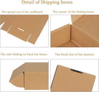Trwcrt Shipping Boxes 6x4x3 Set of 20, Corrugated Cardboard Box for Packing Small Business, Brown
