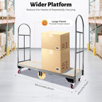 64.6Lx15.7H U-Boat Platform Truck Dolly, 2000lbs Heavy Duty U Boat Cart Steel with 6PCS Wheel Caster and 2 Side Fences for for Industrial, Retail, Warehouse