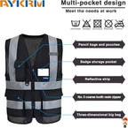 A-SAFETY High Visibility Reflective Safety Vest Customize Logo (XS-8XL)
