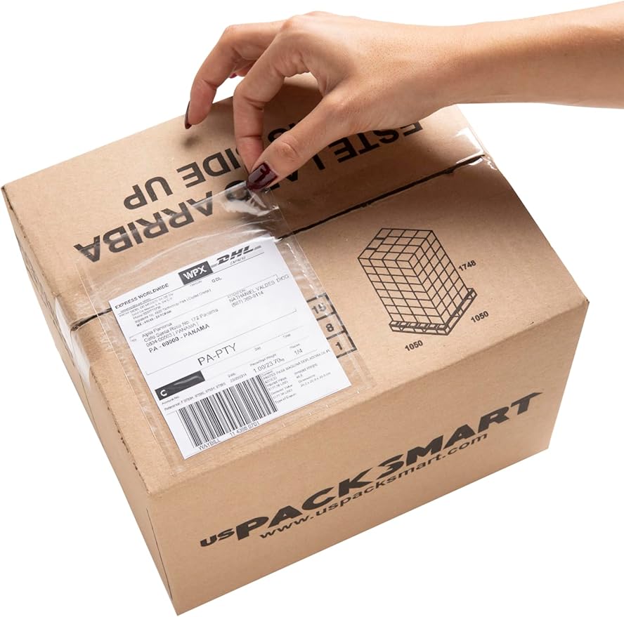 100 Units, 4.5"x5.5" Clear Packing List Shipping Pouches – Heavy Duty Self-Sealing Adhesive Envelopes, Waterproof & Tear-Proof – Ideal for Labels, Invoices & Documents