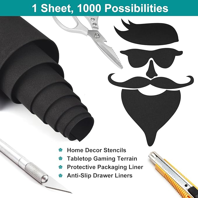 EVA Foam Roll - EVA Foam Sheets for Crafts,Cosplay Costume,DIY Projects - High Density Foam - 4mm Thick,39"x14"