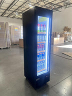 Commercial Beverage Refrigerator Display Fridge,Slim Single Glass Door Merchandiser Drink Cooler with LED Light Adjustable Shelves,ETL Sanitation,6 Cu Ft,16.15" Wide
