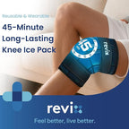 REVIX Knee Ice Pack Wrap, 45-Minute Long-Lasting Ice Pack for Knees with Ice Grid Gel Design, Reusable Gel Ice Wrap, Cold Therapy to Soothe Discomfort in the Thighs, Elbows, Calves & Legs (12" × 9.5")