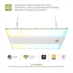 ASD LED Linear High Bay Light Fixture, Commercial Shop Lighting | 3CCT, Dimmable, Power Adjustable, DLC Premium, UL Listed | 220W 34000LM 3500-5000K 200-480V | Warehouse, Garage, Workshop Lamp | White