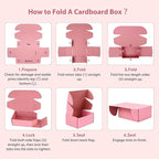 6x4x3 inches Shipping Boxes Set of 25, Small Corrugated Cardboard Box, Literature Mailer, Gift Boxes (Pink, 6x4x3)