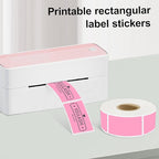 1x2 inch Label Stickers Roll for Thermal Printer 500PCS Pink Colored Removable Freezer Labels Waterproof Blank Sticker Labels to Write on for Food Containers and Jars