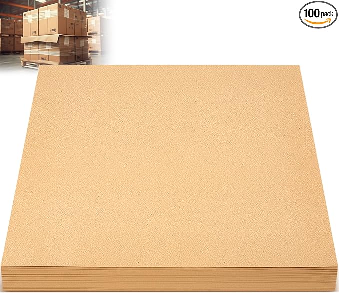 Tatuo 100 Sheet Anti-slip Pallet Paper, 40"x48" Heavy Duty Kraft Brown Paper for Stabilizing Pallets, Prevents Load Shifting for Bags & Cartons, Ideal for Warehousing & Shipping