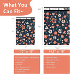 Poly Mailers 10x13 Inch 100 Pcs - Tulip printed Shipping Bags, 2.4mil Thickness, Waterproof and Tear Resistant Mailing Envelopes, Self-Sealing Packaging Bags for Small Business
