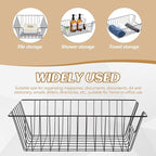 Yeaqee 12 Pcs Letter Tray Wire Paper Trays Black Stackable File Desk Organizer 16.5'' x 12'' x 5'' Metal File Paper Basket Holder for Desk Office Home Classroom School