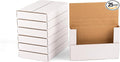 9x6x1.3 inch Small Shipping Boxes, Multi-Depth Flat Cardboard Boxes with Fragile Stickers for DVD Shipping, Packing, Moving, Storage, White, 25 Pack