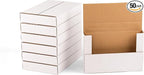50 Pack 9x6x1.3 inch Small Shipping Boxes, Multi-Depth Flat Cardboard Boxes with Fragile Stickers for DVD Shipping, Packing, Moving, Storage, White
