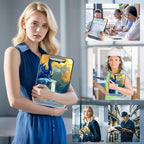 Clipboard with Storage Box & Pen Holder,Heavy Duty Clip Boards 8.5x11 for Nursing,High Capacity,School & Office Supplies,Blue Dragon Majesty