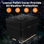 Pallet Covers 49×41×49 Inches - 900D Heavy Duty Waterproof, Triple Protection (Zipper, Reinforced Rope, 4 Buckles) for Industrial Storage & Shipping Supplies (49×41×49 Inches)
