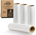 Heavy Duty 18" Shrink Wrap Roll – Clear Stretch Wrap for Moving & Packing | 7 Layer 80 Gauge Industrial Strength 1500 Ft Length 20 Micron Thick Up to 800% Stretch | Box of 4 Rolls