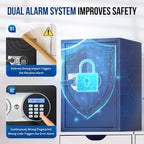 BlackSmith Large Home Safe Box 2.0 Cub Biometric Safe Fingerprint Recogntion Lock Box with Removable Shelf LED Light Fireproof Bag Wall Mount Cabinet Safe for Home Office Hotel, Black