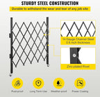 VEVOR Folding Security Door, 63.39" H x 70" W Accordion Gate, Steel, 360 Rolling Barricade, Scissor Gate/Door with Padlock