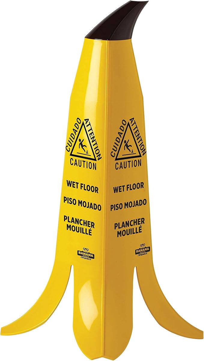 Banana Cone® Safety Sign, (Case of 6), 2FT Height, CAUTION WET FLOOR