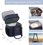 Expandable Large Lunch Box, Insulated Heavy Duty Lunch Bag Waterproof Leakproof Durable Cooler Bag for Men Women Adults Work Construction Camping Trip, 16L, Blue, GLENKEY