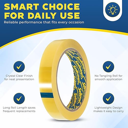 𝟮 𝗣𝗔𝗖𝗞 Original Golden Heavy Duty Packing Tape | Extra Strong Clear Packaging Tape for Home, Office, Gift Wrapping & Moving Boxes | Anti-Tear, Adhesive Shipping Tape Refills 0.96 Inch x 55 Yards