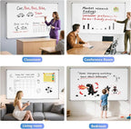 Magnetic Dry Erase Whiteboard - 40 x 72 Inch White Board - Large Wall-Mounted Board with Silver Aluminum Frame, 1 Magnetic Eraser, 2 Pens, Detachable Marker Tray, 6 Magnets