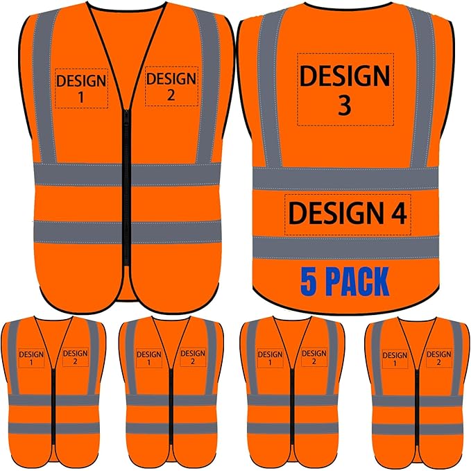 BeautyWill Custom Logo Safety Vest S,M,L,XL,2XL,3XL,4XL Personalized Safety Vest High Visibility Apparel