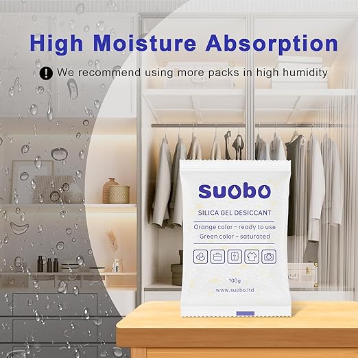 Silica Gel Packets, 100 Gram 10 Packs Moisture Absorbers with Color Indicating, Food Safe Desiccant Packs for Storage, Silica Packets for Foods, Electronics, Closet, 3D Filaments