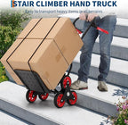 3 in 1 Industrial Convertible Stair Climbing Cart,1000 LBS Capacity Folding Hand Truck Dolly Cart with Telescoping Handle and 2 Elastic Rope for Transport & Moving in Warehouse, Home, Supermarket