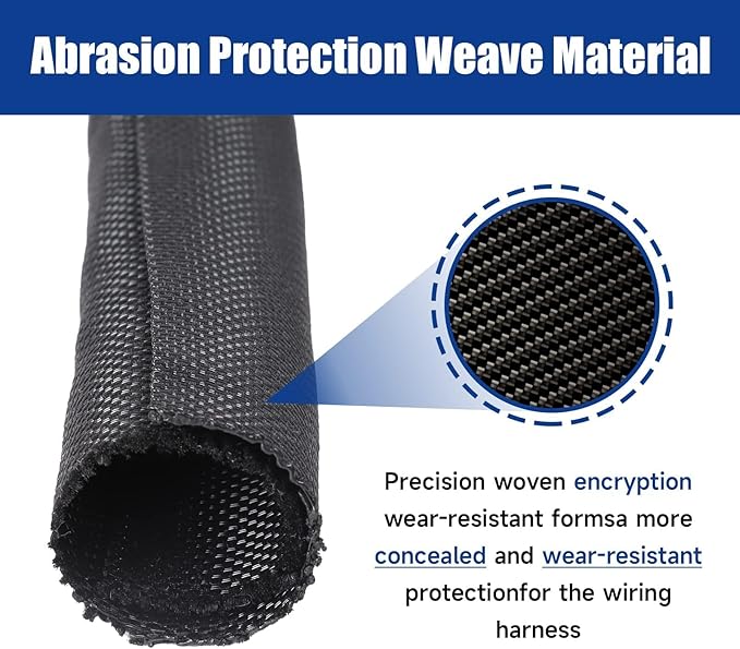 Split Braided Wire Sleeving Loom Mesh Woven for Automotive Wires/Audio Video Cable/Multi-Cable Strings Organized Guard Cover (1/4" - 18 Feet)