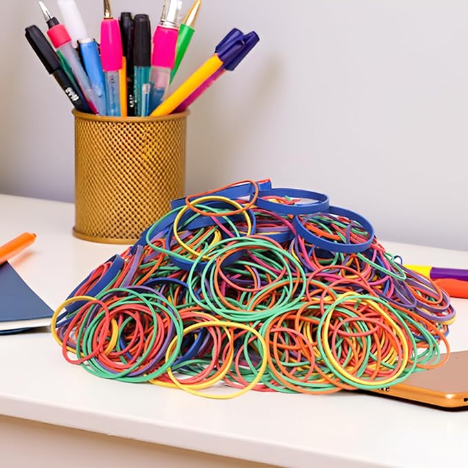 Rubber Bands Assorted Sizes 0.5lbs Multicolor Elastic Bands for Office supplies size:#16,#18,#19,#32,#33,#64,#117A