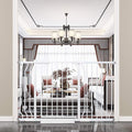 Extra Wide Baby Gate Tension Indoor Safety Gates White Metal Large Pressure Mounted Pet Gate Walk Through Long Safety Dog Gate for The House Doorways Stairs (48.03"-52.76"/122-134CM, White)