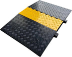 Rubber Cable Ramp 5 Channel Drive Over Hose Cable Protector Outdoor 22000Lbs Load Capacity Wires Power Lines Extension Cord Cover Traffic Speed Bump 1 Pack