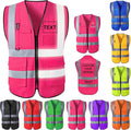 Custom Safety Vest for Men High Visibility Protective Workwear 5 Pockets Class 2 With Reflective Strip
