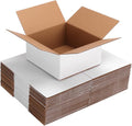 25 Pack Small Shipping Boxes 6x6x3 Inches, White Corrugated Cardboard Box for Shipping, Packing, Business, DIY