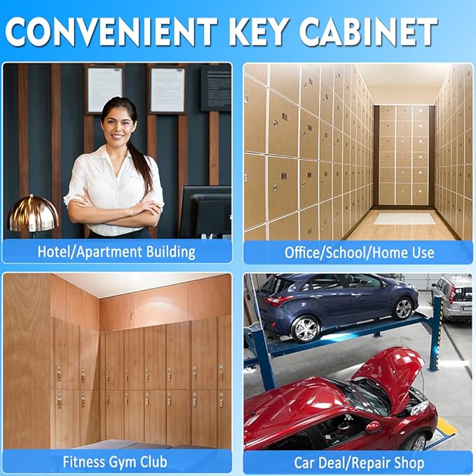 UMEKEN Key Box Wall Mount 150 Position Valet Digital Car Key Cabinet Lock Box with Code, Electronic Key Vehicle Holder Lockbox with Key Tags, Key Organizer Locker Box, Black